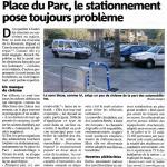 Place du Parc, le stationnement pose toujours problème